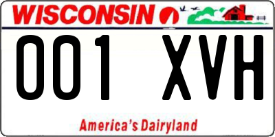 WI license plate 001XVH