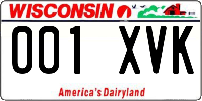 WI license plate 001XVK
