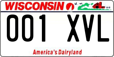 WI license plate 001XVL