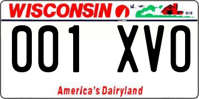 WI license plate 001XVO