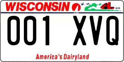 WI license plate 001XVQ