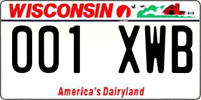 WI license plate 001XWB