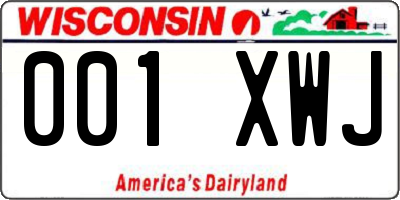 WI license plate 001XWJ