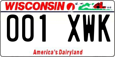 WI license plate 001XWK