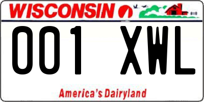 WI license plate 001XWL