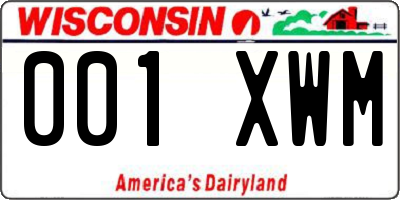 WI license plate 001XWM