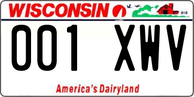 WI license plate 001XWV
