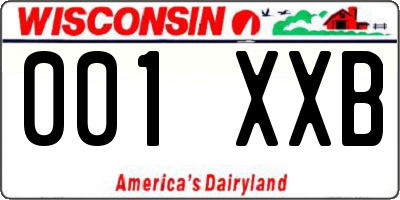 WI license plate 001XXB