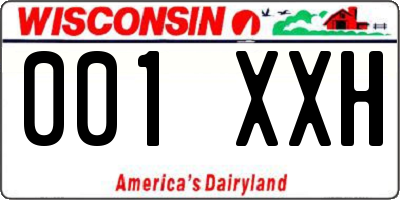 WI license plate 001XXH