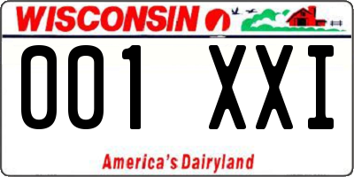 WI license plate 001XXI