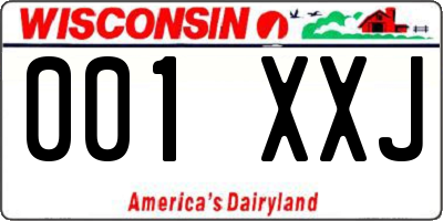 WI license plate 001XXJ