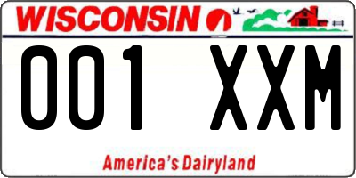 WI license plate 001XXM