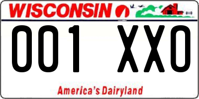 WI license plate 001XXO