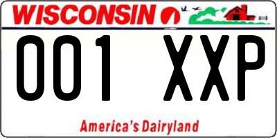 WI license plate 001XXP