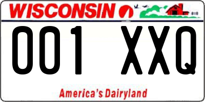 WI license plate 001XXQ