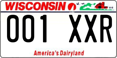 WI license plate 001XXR