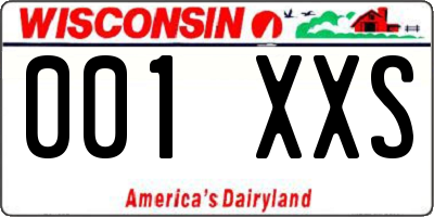 WI license plate 001XXS