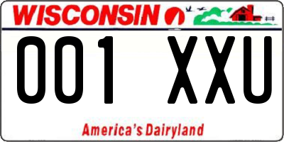 WI license plate 001XXU