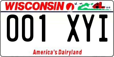 WI license plate 001XYI