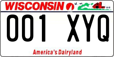 WI license plate 001XYQ
