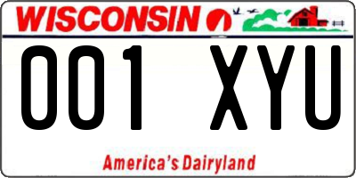 WI license plate 001XYU