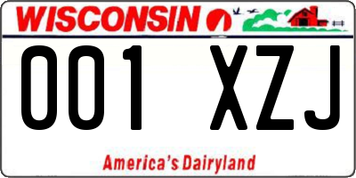 WI license plate 001XZJ