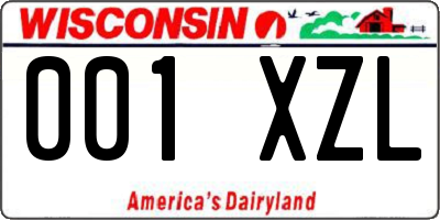 WI license plate 001XZL