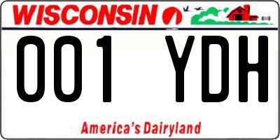 WI license plate 001YDH
