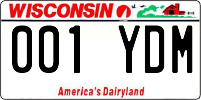 WI license plate 001YDM