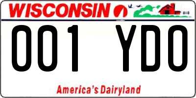 WI license plate 001YDO