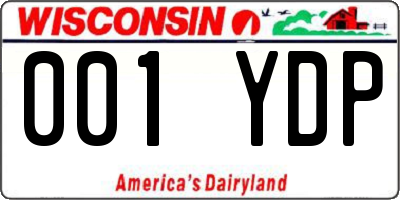 WI license plate 001YDP
