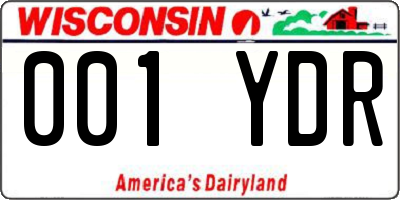 WI license plate 001YDR