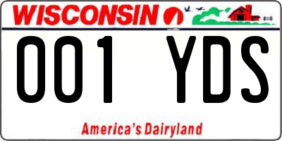 WI license plate 001YDS