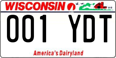 WI license plate 001YDT