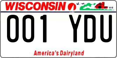 WI license plate 001YDU
