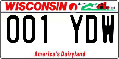 WI license plate 001YDW