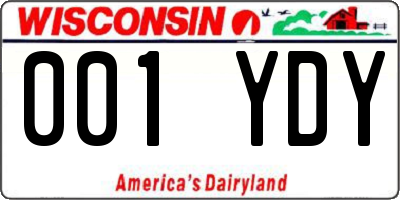 WI license plate 001YDY