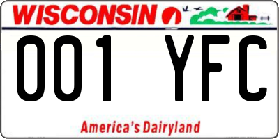 WI license plate 001YFC