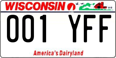 WI license plate 001YFF