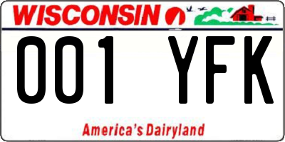 WI license plate 001YFK