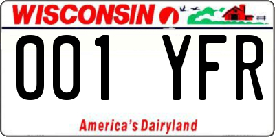 WI license plate 001YFR