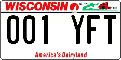 WI license plate 001YFT