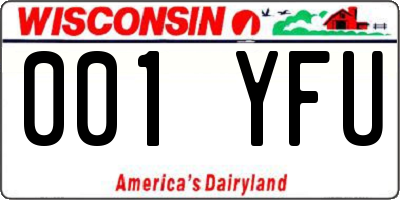 WI license plate 001YFU