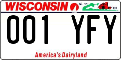 WI license plate 001YFY