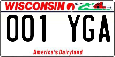 WI license plate 001YGA