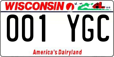 WI license plate 001YGC
