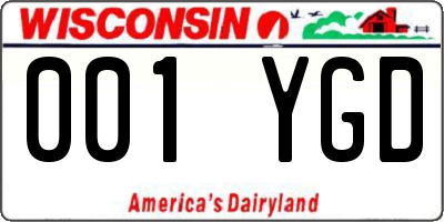 WI license plate 001YGD