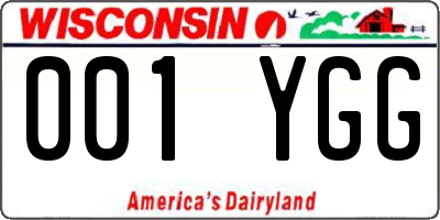 WI license plate 001YGG