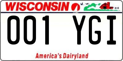 WI license plate 001YGI