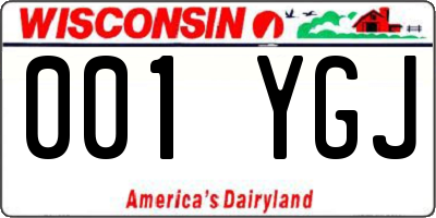 WI license plate 001YGJ